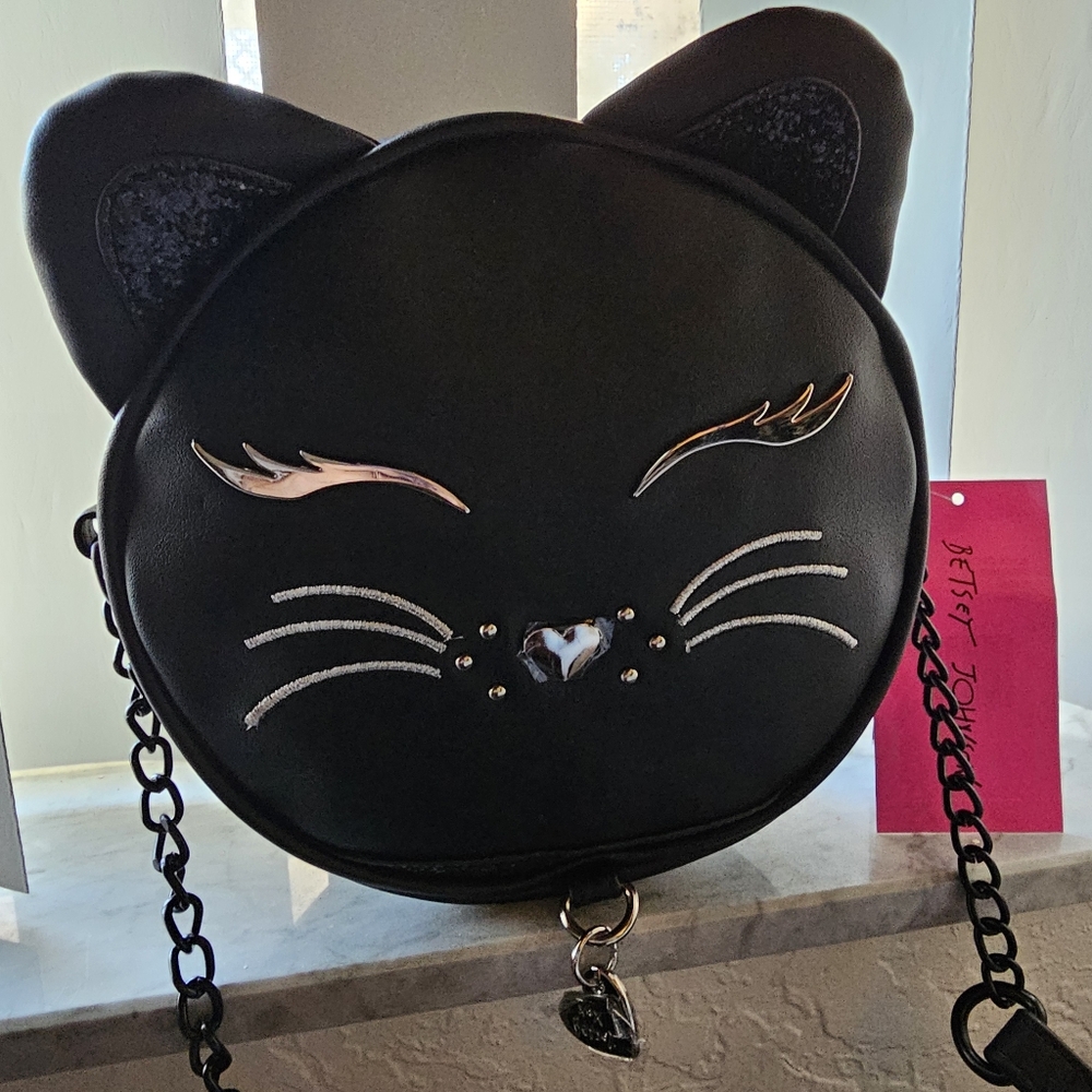Betsey Johnson Black Cat Kitsch 🐈‍⬛️ Crossbody XOKITTY - Picture 3 of 16